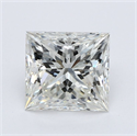 Natural Diamond 1.58 Carats, Princess with  Cut, J Color, VVS1 Clarity and Certified by GIA