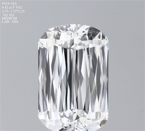 Picture of Natural Diamond 0.42 Carats, Cushion with  Cut, F Color, VS2 Clarity and Certified by GIA