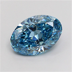 Picture of Lab Grown Diamond 2.54 Carats, Oval with  Cut, Fancy Vivid Blue Color, VS1 Clarity and Certified by IGI