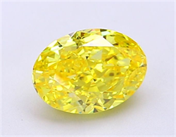 Picture of Lab Grown Diamond 1.28 Carats, Oval with  Cut, Fancy Vivid Yellow Color, VS1 Clarity and Certified by IGI