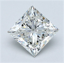 Natural Diamond 1.30 Carats, Princess with  Cut, I Color, VVS2 Clarity and Certified by GIA