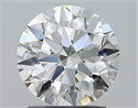 Natural Diamond 1.70 Carats, Round with Excellent Cut, F Color, SI1 Clarity and Certified by GIA