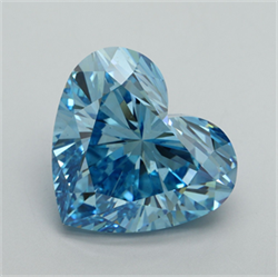 Picture of Lab Grown Diamond 10.04 Carats, Heart with  Cut, Fancy Vivid Blue Color, VS1 Clarity and Certified by IGI