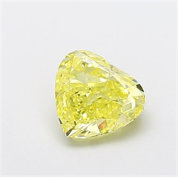 Picture of Lab Grown Diamond 1.32 Carats, Heart with  Cut, Fancy Intense Yellow Color, VS2 Clarity and Certified by IGI
