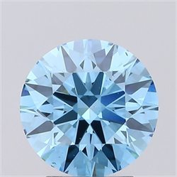Picture of Lab Grown Diamond 2.52 Carats, Round with Ideal Cut, Fancy Vivid Blue Color, VS2 Clarity and Certified by IGI