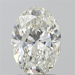 Picture of Natural Diamond 1.52 Carats, Oval with  Cut, H Color, SI1 Clarity and Certified by IGI