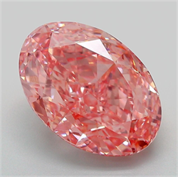 Picture of Lab Grown Diamond 5.62 Carats, Oval with  Cut, Fancy Vivid Pink Color, VS1 Clarity and Certified by IGI