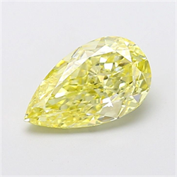 Picture of Lab Grown Diamond 2.56 Carats, Pear with  Cut, Fancy Intense Yellow Color, VVS2 Clarity and Certified by IGI