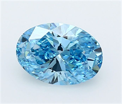 Picture of Lab Grown Diamond 1.53 Carats, Oval with  Cut, Fancy Vivid Blue Color, VVS1 Clarity and Certified by IGI
