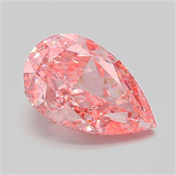 Picture of Lab Grown Diamond 2.09 Carats, Pear with  Cut, Fancy Vivid Pink Color, VS2 Clarity and Certified by IGI