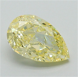Picture of Lab Grown Diamond 1.20 Carats, Pear with  Cut, Fancy Intense Yellow Color, VVS2 Clarity and Certified by IGI