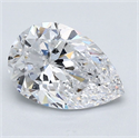 Diamante Natural 1.70 quilates, De pera , Color D, claridad SI2 y certificado GIA