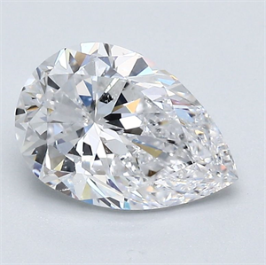 Foto Diamante Natural 1.70 quilates, De pera , Color D, claridad SI2 y certificado GIA de