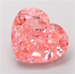 Picture of Lab Grown Diamond 5.00 Carats, Heart with  Cut, Fancy Vivid Pink Color, VVS2 Clarity and Certified by IGI