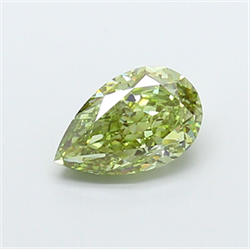 Picture of Lab Grown Diamond 2.29 Carats, Pear with  Cut, Fancy Vivid Green Color, VS2 Clarity and Certified by IGI