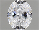 Natural Diamond 0.50 Carats, Oval with  Cut, D Color, VVS2 Clarity and Certified by GIA
