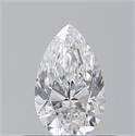 Natural Diamond 0.50 Carats, Pear with  Cut, D Color, VVS2 Clarity and Certified by GIA
