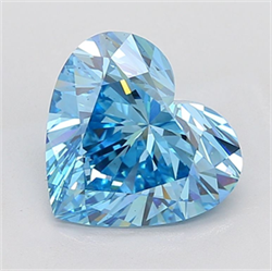 Picture of Lab Grown Diamond 5.00 Carats, Heart with  Cut, Fancy Vivid Blue Color, VS1 Clarity and Certified by IGI