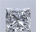 Natural Diamond 0.91 Carats, Princess with  Cut, E Color, SI1 Clarity and Certified by GIA