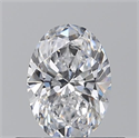 Natural Diamond 0.53 Carats, Oval with  Cut, D Color, VVS1 Clarity and Certified by GIA