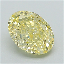 Picture of Lab Grown Diamond 1.22 Carats, Oval with  Cut, Fancy Intense Yellow Color, VS1 Clarity and Certified by IGI