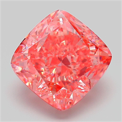 Picture of Lab Grown Diamond 6.65 Carats, CUSHION MODIFIED with  Cut, Fancy Vivid Pink Color, VS1 Clarity and Certified by IGI