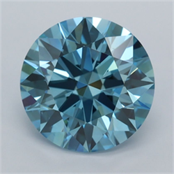 Picture of Lab Grown Diamond 2.54 Carats, Round with Ideal Cut, Fancy Vivid Blue Color, VS2 Clarity and Certified by IGI