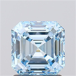 Picture of Lab Grown Diamond 1.54 Carats, Asscher with  Cut, Fancy Intense Blue Color, VVS2 Clarity and Certified by IGI