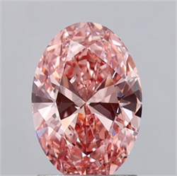 Picture of Lab Grown Diamond 1.50 Carats, Oval with  Cut, Fancy Vivid Pink Color, VS1 Clarity and Certified by IGI