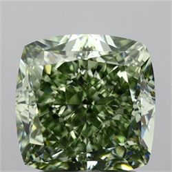 Picture of Lab Grown Diamond 2.08 Carats, CUSHION MODIFIED with  Cut, Fancy Intense Green Color, VVS2 Clarity and Certified by IGI