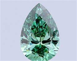 Picture of Lab Grown Diamond 5.06 Carats, Pear with  Cut, Fancy Vivid Green Color, VVS2 Clarity and Certified by IGI