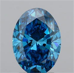 Picture of Lab Grown Diamond 3.05 Carats, Oval with  Cut, Fancy Vivid Blue Color, VS1 Clarity and Certified by IGI