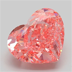 Picture of Lab Grown Diamond 5.20 Carats, Heart with  Cut, Fancy Vivid Pink Color, VS1 Clarity and Certified by IGI