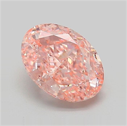 Picture of Lab Grown Diamond 1.71 Carats, Oval with  Cut, Fancy Vivid Pink Color, VVS2 Clarity and Certified by IGI
