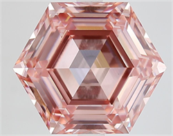 Picture of Lab Grown Diamond 5.11 Carats, HEXAGONAL with  Cut, Fancy Intense Pink Color, VS1 Clarity and Certified by IGI