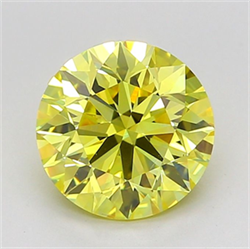 Picture of Lab Grown Diamond 2.02 Carats, Round with Excellent Cut, Fancy Intense Yellow Color, VS1 Clarity and Certified by IGI