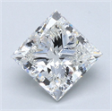 Natural Diamond 1.90 Carats, Princess with  Cut, G Color, VS1 Clarity and Certified by GIA