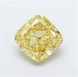 Picture of Lab Grown Diamond 2.00 Carats, CUSHION MODIFIED with  Cut, Fancy Intense Yellow Color, VS2 Clarity and Certified by IGI