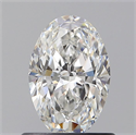 Natural Diamond 0.75 Carats, Oval with  Cut, F Color, VVS2 Clarity and Certified by GIA