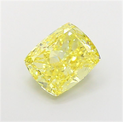 Picture of Lab Grown Diamond 2.72 Carats, CUSHION MODIFIED with  Cut, Fancy Intense Yellow Color, VS1 Clarity and Certified by IGI
