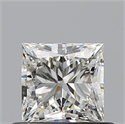 Natural Diamond 0.54 Carats, Princess with  Cut, J Color, VVS1 Clarity and Certified by GIA
