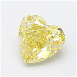Picture of Lab Grown Diamond 2.72 Carats, Heart with  Cut, Fancy Intense Yellow Color, VVS2 Clarity and Certified by IGI