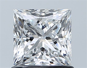 Picture of Natural Diamond 1.00 Carats, Princess with  Cut, E Color, VS2 Clarity and Certified by GIA