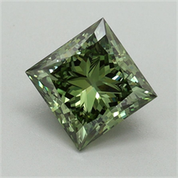 Picture of Lab Grown Diamond 1.52 Carats, Princess with  Cut, Fancy Vivid Green Color, VVS2 Clarity and Certified by IGI