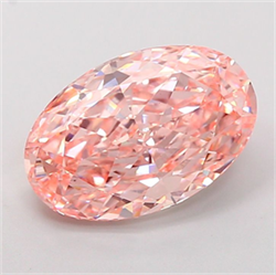 Picture of Lab Grown Diamond 4.35 Carats, Oval with  Cut, Fancy Vivid Pink Color, VS1 Clarity and Certified by IGI