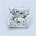 Natural Diamond 1.80 Carats, Princess with  Cut, F Color, SI2 Clarity and Certified by GIA