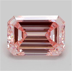 Picture of Lab Grown Diamond 5.03 Carats, Emerald with  Cut, Fancy Intense Pink Color, VS1 Clarity and Certified by IGI