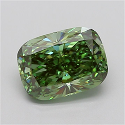 Picture of Lab Grown Diamond 3.24 Carats, CUSHION MODIFIED with  Cut, Fancy Vivid Green Color, VVS2 Clarity and Certified by IGI