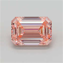 Picture of Lab Grown Diamond 3.62 Carats, Emerald with  Cut, Fancy Intense Pink Color, VVS2 Clarity and Certified by IGI