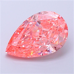 Picture of Lab Grown Diamond 3.04 Carats, Pear with  Cut, Fancy Vivid Pink Color, VVS2 Clarity and Certified by IGI